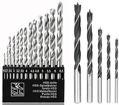 Kshivi DB 41 Combo 13 Pcs HSS Bits And 5 Pcs Wood Working Drill Bit Set (Pack Of 2)