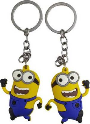S Mark Rubber Keychain Multi Color For Men And Women |2PCZ| (Bear Minion) Key Chain