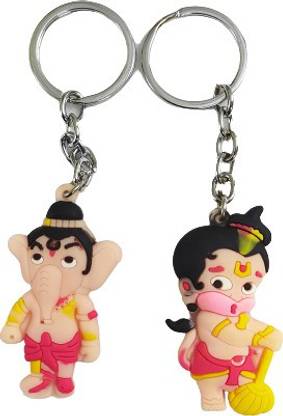 S Mark Rubber Keychain Multi Color For Men And Women | Pcs 2 | ( Ganapathy ) Key Chain