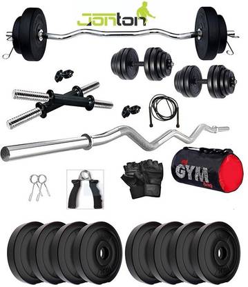 jonton Be Strong 10 Kg Home Gym Curl Rod, Dumbbells Rod with Gym bag & Fitness Kit Fixed Weight Dumbbell