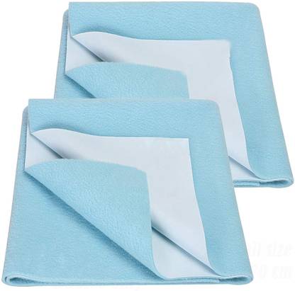 Totsnap Fleece Baby Bed Protecting Mat  (Sky Blue, Large, Pack of 2)