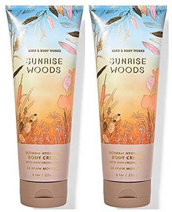 Bath & Body Sunrise Woods 2 Pack Ultra Shea Body Cream 8 Oz. (Sunrise Woods)
