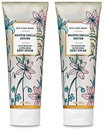 Bath & Body Whipped Vanilla Chiffon 2 Pack Ultra Shea Body Cream 8 Oz. (Whipped Vanilla