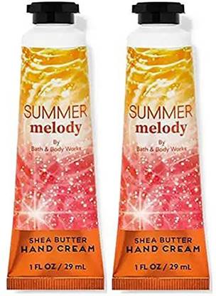 Bath & Body Summer Melody Hyaluronic Acid Hydrating Hand and Body Cream 1.0 Fluid Ounce, 2-P