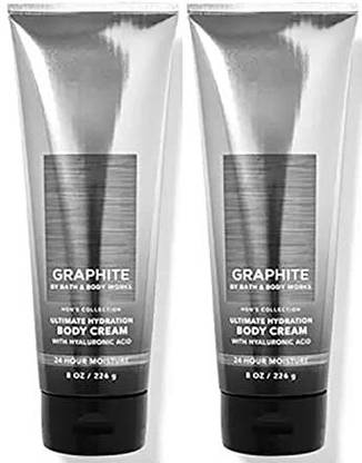 Bath & Body Graphite 2 Pack Men's Collection Ultimate Hydration Ultra Shea Body Cream 8 Oz (