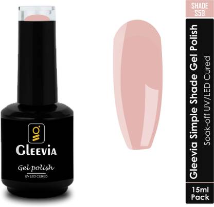 Gleevia UV LED Soak-Off Simple Shade Gel Polish for Professionals 15ml Brush Cap S59 Shade S59