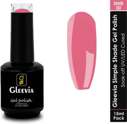 Gleevia UV LED Soak-Off Simple Shade Gel Polish for Professionals 15ml Brush Cap S61 Shade S61