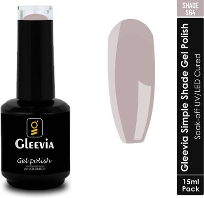 Gleevia UV LED Soak-Off Simple Shade Gel Polish for Professionals 15ml Brush Cap S64 Shade S64