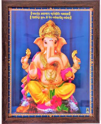 shreya arts frame wth glass Ganesha Religious Frame
