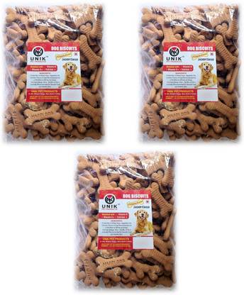 Unik Dog Pet Food Calcium Treat Healthy Chicken Adult Dog Biscuits Chicken 3 kg (3x1 kg) Dry Adult Dog Food