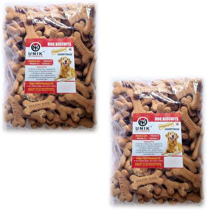 Unik Dog Pet Food Calcium Treat Healthy Chicken Adult Dog Biscuits Chicken 2 kg (2x1 kg) Dry Adult Dog Food