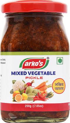 ARKOS Homemade Mixed Vegetable Pickle, 200g Mixed Pickle