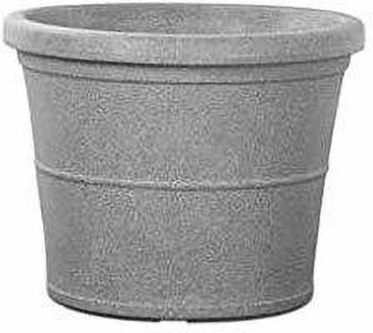 Chamunda Greens 11.8 inch (30 cm) Duro No. 30 Stone Finish Round Plastic Planter (Grey) Plant Container Set