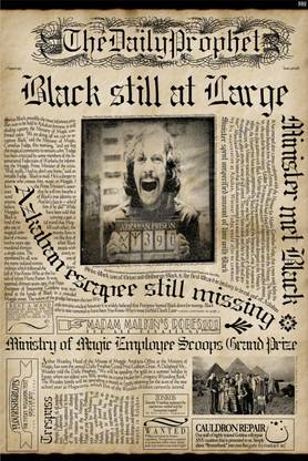 Harry Potter Daily Prophet Sirius Black Poster 18 x 12 inch 300 GSM ...