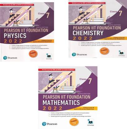 Pearson- Iit Foundation Physics - Chemistry & Mathematics For 7th ( Set Of 3 Books )