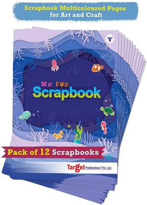 Scrapbook For Children | Soft Bound | A4 Size Approx | 32 Multicolour Pages | Unruled Colorful Paper Sheets For Projects, School, DIY Art And Craft |scrap Book For School | 28 X 21.5 Cm | 120 GSM | Pack Of 12