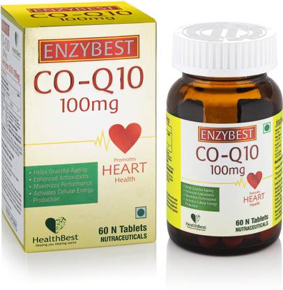 HealthBest EnzyBest CoQ 10 (Coenzyme Q10) Supplement | 100mg | 60 Tablets