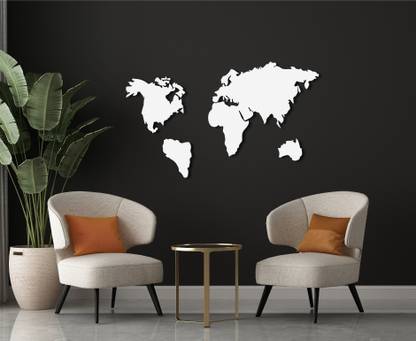 EES Set of 4 World Map Metal Wall Art