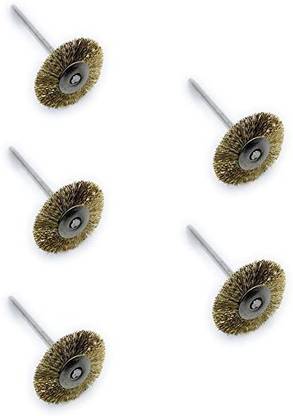 HOUF Brass Wire Wheel End Brush 5pcs for Finishing, Deburring,Rust Removal & cleaning Wheel Brush