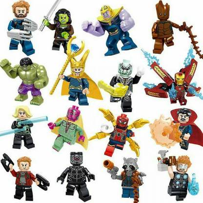 Delite Mega Pack AVENGERS 16 in 1 Mini Building Blocks Toy Figures Super Heroes Puzzle