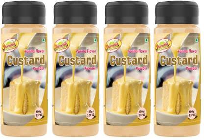 Dharmasut Custard Powder - Vanilla Flavour, 100g*4 | Custard Powder