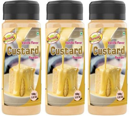 Dharmasut Custard Powder - Vanilla Flavour, 100g*3| Custard Powder