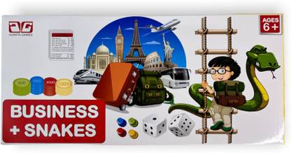 Ajanta Games Business+Snakes Party & Fun Board Game