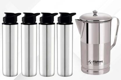 Flipkart SmartBuy Steel Water Bottle, Sipper 2 litre Jug, Combo, For Kids, School, Office, Fridge 5600 ml Steel Sipper