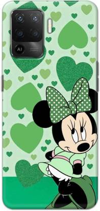 NDCOM Back Cover for OPPO F19 Pro Green Cute Cartoon Printed