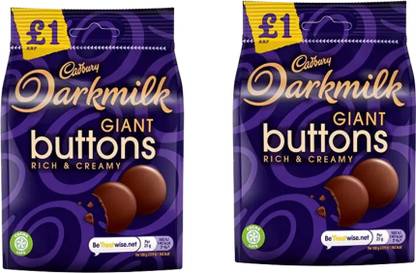 Cadbury Darkmilk Giant Buttons Chocolate Bag Pack of 2 Bars