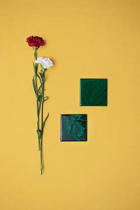 Soft Space Square Marble, Resin Coaster Set