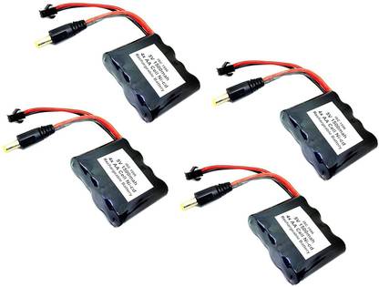 INVENTO 4Pcs 5V 1500mAh Ni-cd 1.2V x 4 AA Cell Rechargeable Battery Pack with 5.5mm male Automotive Electronic Hobby Kit