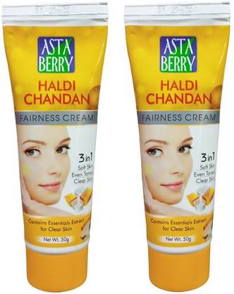ASTABERRY HALDI CHANDAN FAIRNESS CREAM 50 GR PACK OF 2