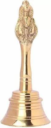 SBBCO Handmade Pure Brass Ghanti, Bell/Garuda Ghanti for Home Temple Brass Gold Plated Pooja Bell