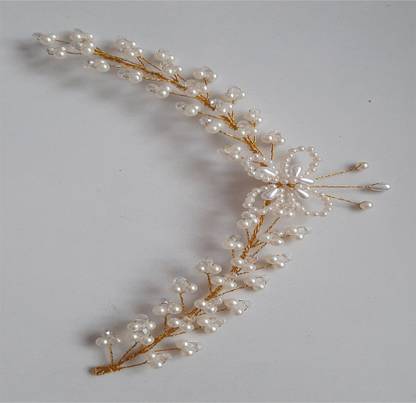 ZENCY KV-25 white color nana moti .. Hair Chain