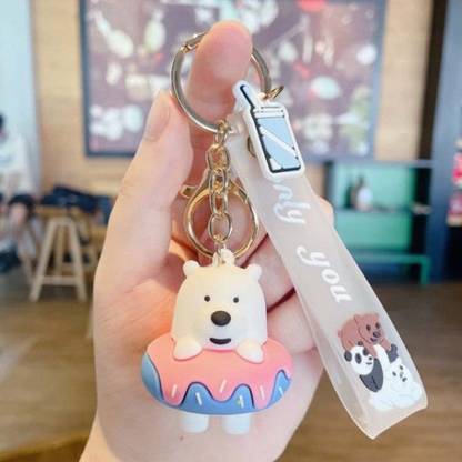 heeva creation Cute Bears Donut 3D Keychain With Charm. for Bag/ car Key-Ring.(Multi Color) Key Chain