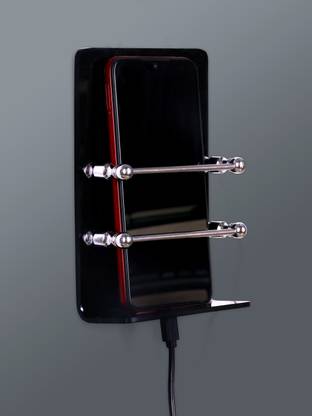 PLNJAR Wall Mounted Antirust Mobile Stand, Tv Remote Holder Multipurpose Stand Acrylic Key Holder