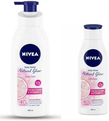 NIVEA Natural Glow Even Tone 400ml & Even Tone 200ml Body Lotion
