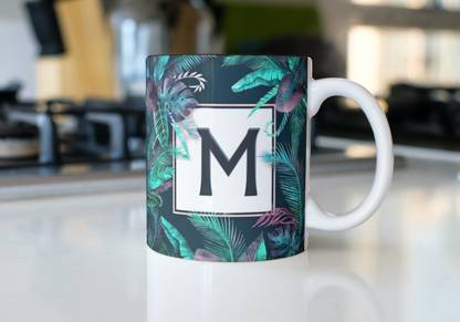 bhumiyaan m Letter Coffee & Cremic Ceramic Coffee (350 ml) Ceramic Coffee Ceramic Coffee Mug