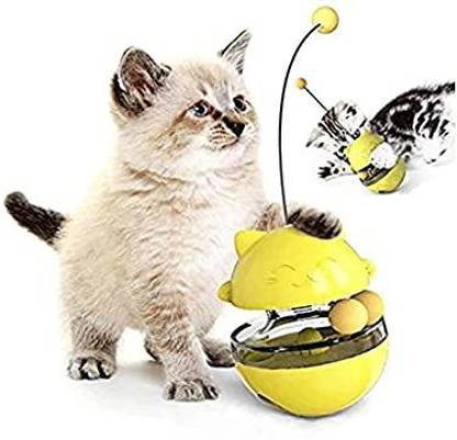 Rvpaws 360° Motion Elastic Catch Cat Toy Inside Spinning ball Treat Dispenser Toy Plastic Treat Dispensing Toy For Dog
