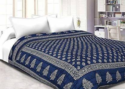 skyhope Jaipuri Style Multicolor Bagru Cotton Single Bed Razai Quilts Pair Cotton Batting