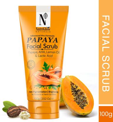 NutriGlow NATURAL'S Advanced Pro Formula Papaya Facial Scrub for Deep Exfoliation, All Skin Types Scrub