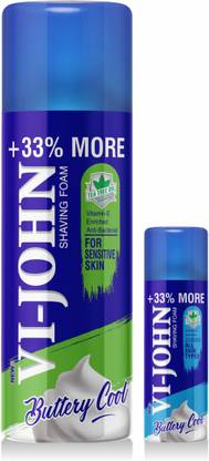 VI-JOHN Shaving Foam Sensitive Skin 400 Gm & All Skin Type 50 GM