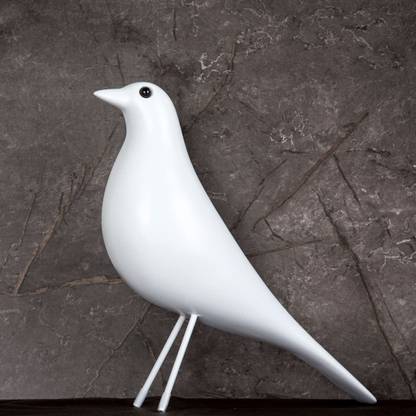 WHITES & PASTELS Mid-Century Home Decor Bird Figurine Idol For Office Decor & Desk Decorative Showpiece  -  7 cm
