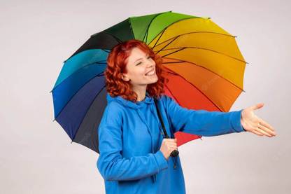SabhyaSajja Single Fold Multi-Color Rainbow Umbrella Umbrella