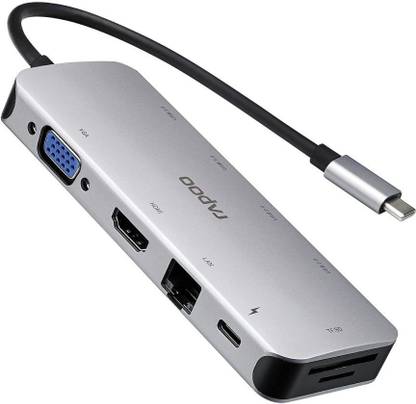 RAPOO XD200C-5Gbps Data Transfer, Ethernet Port, 4K HDMI &4USB Port�-10 in 1- C Type XD200C