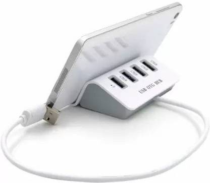Explorer ™ Hi-Speed USB 3.1 Type-C to 4-Port USB 2.0 OTG HUB with Phone Stand Holder USB-C On-The-Go(OTG) HUB for MacBook, Laptop, Tablets and More Type-C Devices USB Charger, Card Reader, USB Mouse, USB Cable, USB Charger, USB Fan
