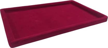 S Mark Velvet Display Organizer Tray For Jwellary Shop | Pack Of 1 | (Red Color) Velvet Vanity Box