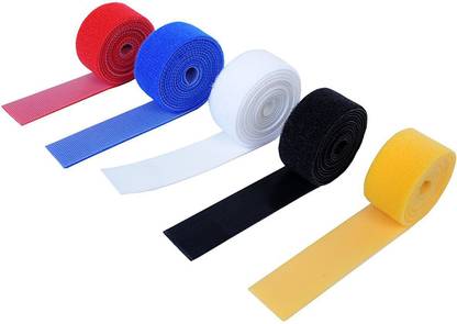 Vardhman Self Gripping Multi-Purpose Hook and Loop Tape, Reusable,0.75 Inches, 5 colors, 2 mts each total 10 mts Sew-on Velcro