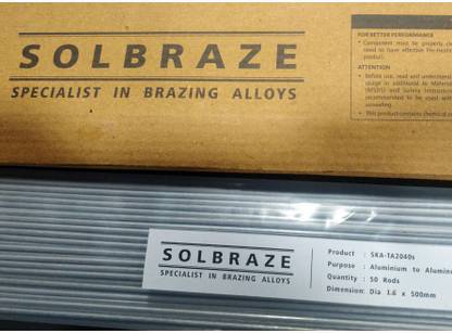 Solbraze Flux Cored Aluminium to Aluminium Brazing Rod Dia 1.6mm (50 Rods of 500mm Each) Welding Rod